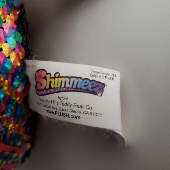 BIG 15" Tall Leo the Owl Shimmeez Rainbow/Silver Reversible Soft Plush - Picture 4 of 5